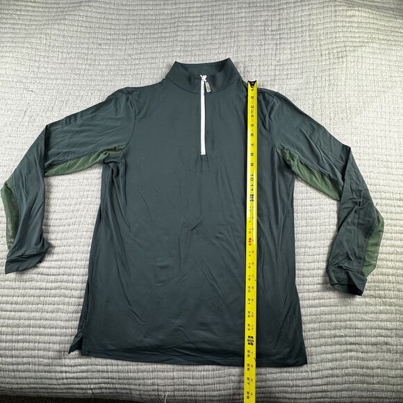 The Tailored Sportsman 1/4 Zip Pullover Women XL Green Equestrain LS Performance - Picture 2 of 7